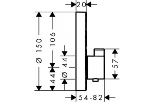 15743670 HG ShowerSelect S термостатический смеситель, 2 потр.  (внешняя часть) матовый черный - 2