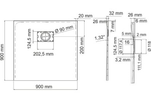 Поддон для душа Wasserkraft Main 41T03 90x90 см - 2