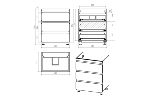 Тумба под стиральную машину Misty Чегет 70 белая глянцевая - 3