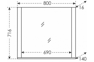 Зеркало с полкой Санта Венера 80 темное дерево - 3