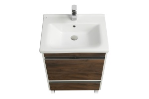 Тумба под раковину Aquaton Капри 60 белый-темное дерево