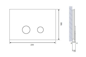 Кнопка смыва Cersanit Stero BU-STE/Whg/Gl белая - 2
