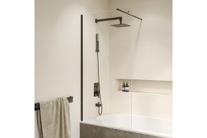 Шторка на ванну RGW Screens SC-051B 90х150 профиль черный стекло прозрачное - 2
