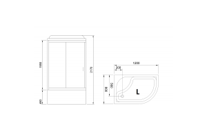 Душевая кабина Royal Bath 120х80 левая хром стекло прозрачное с гидромассажем - 2