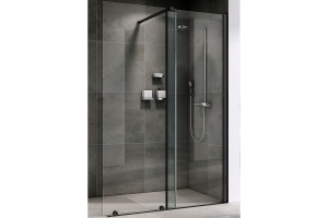 Душевая перегородка Abber Komfort 120 черная стекло прозрачное