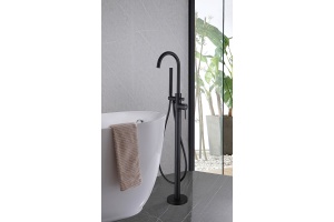 Смеситель для ванны напольный Abber Wasser Kreis черный матовый - 2