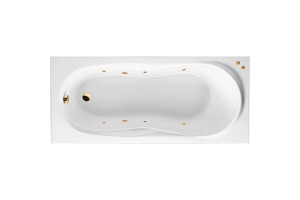 Акриловая ванна Excellent Sekwana 170х75 белая золото с гидромассажем