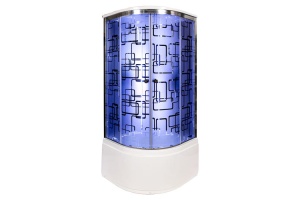 Душевая кабина Deto 100х100 хром (BМ4510 LED BLACK)