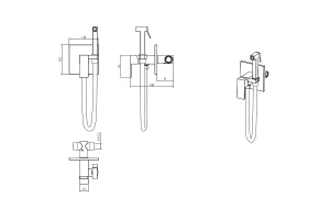 Гигиенический душ Boheme Qubic со смесителем бронза матовый - 2