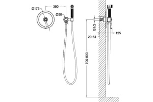 Смеситель встроенный с гигиеническим душем Timo Arisa 5309/00SM хром - 2