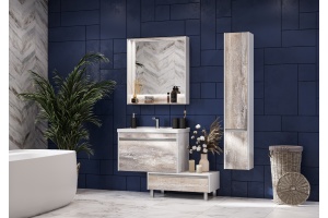 Комплект мебели Aquaton Капри 80 белый-светлое дерево