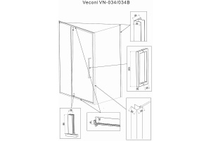 Душевой уголок Veconi Rovigo RV-034 120х90 профиль хром (RV034-12090-01-C7) - 2