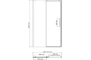 Душевая дверь в нишу Wasserkraft Alme 130х200 профиль хром стекло прозрачное - 2