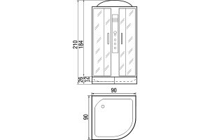 Душевая кабина с поддоном River Dunay 90/24 MT (10000002231) - 3