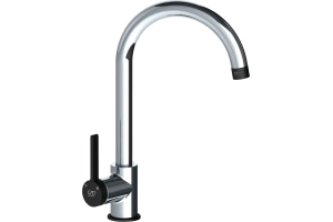 Смеситель для кухни GPD Gildo хром - черный матовый