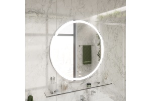 Зеркало круглое STWORKI Мальмё 77 с подсветкой, сенсор на зеркале, круглое, настенное, российское