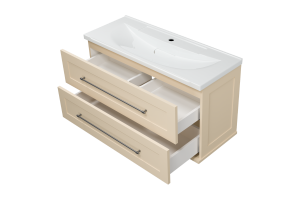 Тумба под раковину Misty Марта 100 бежевая матовая - 2