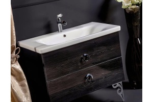Тумба под раковину Armadi Art NeoArt 80 раковина моноблок темное дерево - 3