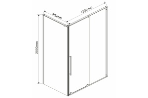 Душевой уголок Vincea Arno 120х90 черный стекло прозрачное - 2