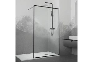 Душевая перегородка RGW Walk In WA-012B 100х200 профиль черный стекло прозрачное