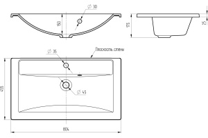 Мебельная раковина Бриклаер Paola Mario 80 - 3