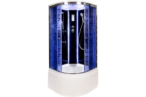 Душевая кабина DETO BM4590LEDBLACK с высоким поддоном, с сиденьем