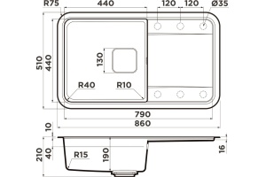 Мойка кухонная Omoikiri Tasogare 86 темный шоколад - 3