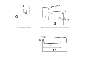 Смеситель Lemark Bronx LM3706GM для умывальника монолитный, графит - 2