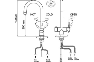Смеситель Omoikiri Akita для кухонной мойки - 2