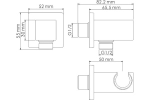 Шланговое подключение Wasserkraft Aisch A184 с держателем для душа - 2