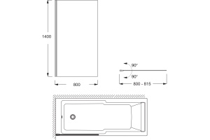 Шторка на ванну Jacob Delafon Struktura E6D042-BL - 3