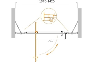 Душевая дверь в нишу Cezares Molveno BA 12 100+40 P Cr - 3