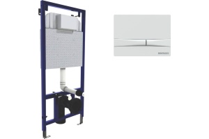 Система инсталляции для унитазов Berges Wasserhaus Novum 040250 с кнопкой смыва, белая