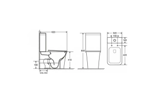 Унитаз-компакт Ceramalux белый (1223A) - 2