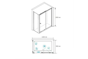 Душевой уголок RGW Classic CL-48-1 120x90 профиль хром стекло прозрачное - 3