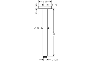 Кронштейн для верхнего душа  Hansgrohe S 30 белый матовый - 3