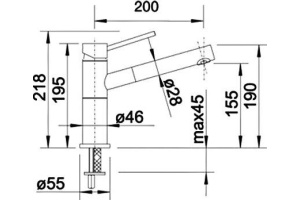 Смеситель для кухонной мойки Blanco Alta бежевый, хром (515328) - 3