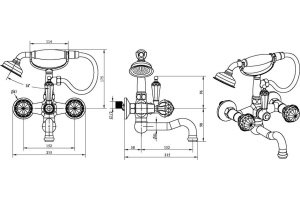 Смеситель Boheme Brillante Presente 353 для ванны с душем - 2
