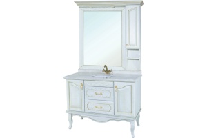 Зеркало-шкаф Bellezza Рим 100 R белое патина золото - 2