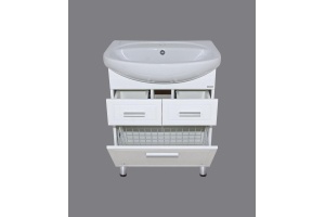 Тумба под раковину Misty Стелла 65 белая глянцевая - 2