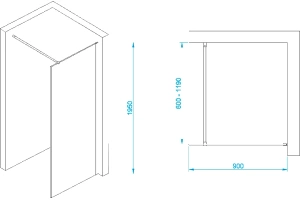 Душевая перегородка RGW Walk In WA-002B 90х195 профиль черный стекло матовое - 3