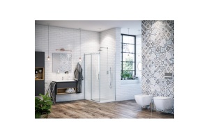 Боковая стенка Excellent Rols 100х200 профиль хром стекло прозрачное - 3