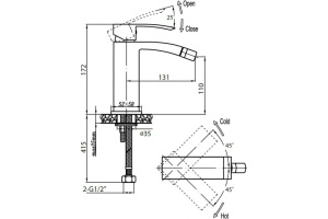 Смеситель Cezares Quattro C BS 01 W0 для биде - 2