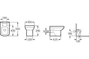 Чаша для унитаза приставного Roca Dama Senso Compacto 347517000 - 3