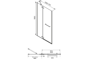 Душевая дверь в нишу IDDIS Slide 110 см SLI6CH1i69 - 3