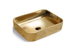 Накладная раковина Vincea 50х41 золотая