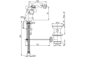 Смеситель Paini Liberty 17CR327 для биде - 2