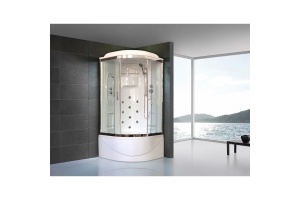 Душевая кабина Royal Bath 90х90 профиль хром стекло прозрачное с гидромассажем - 2