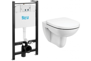 Комплект Roca Debba Round Rimless без клавиши смыва