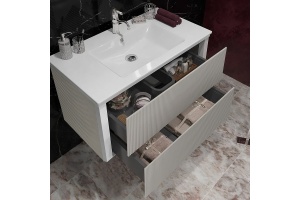 Тумба с раковиной подвесная Opadiris Рубинно 90 серый - 3